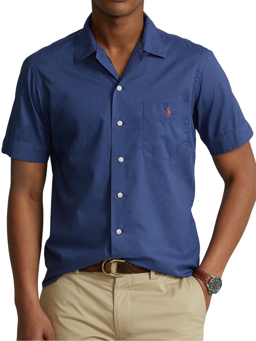 Ralph Lauren Polo Classic Fit Woven Camp Shirt Blue Large
